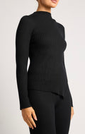 Asymmetrical Ribbed Knit Top