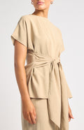 Textured Front Tie Top