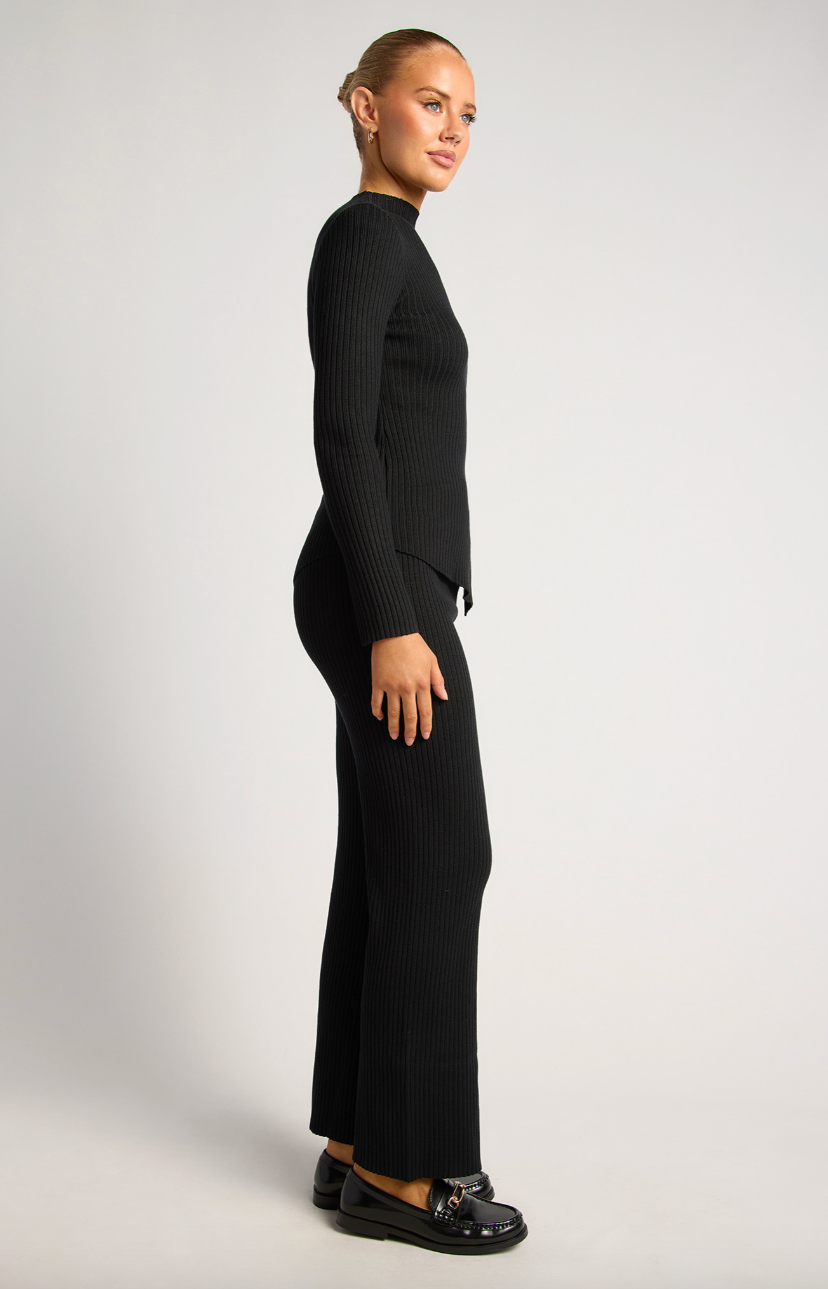 Asymmetrical Ribbed Knit Top